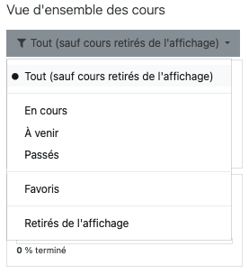 afficher les cours favoris